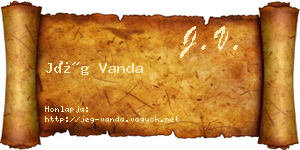 Jég Vanda névjegykártya
